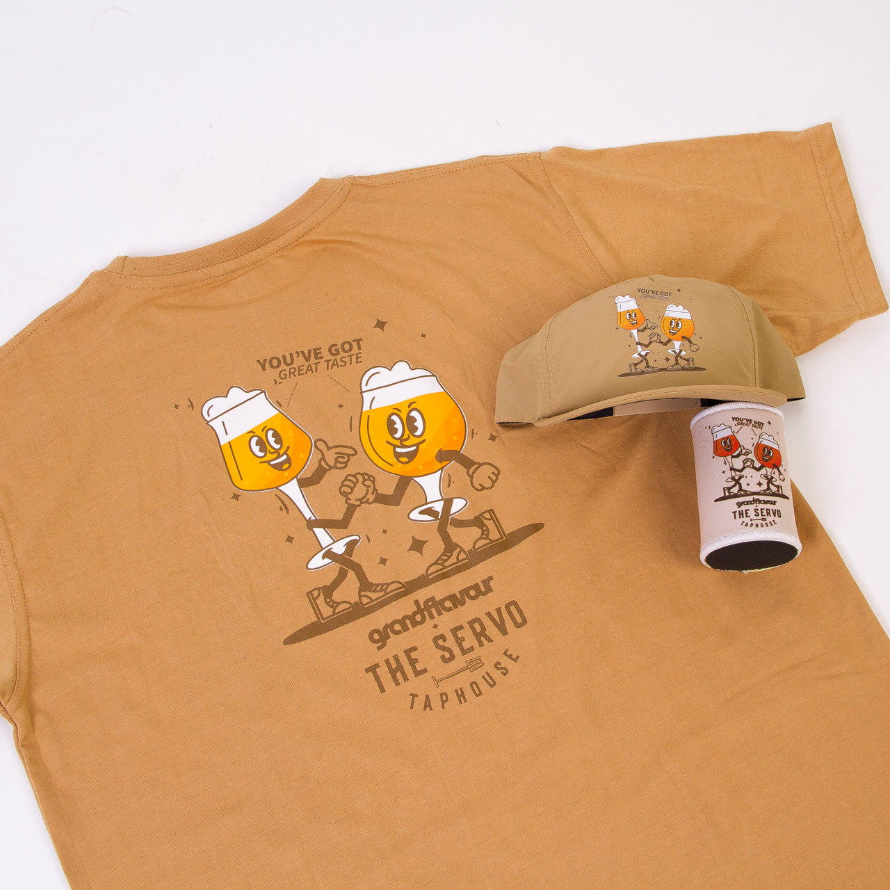 Servo Tee/Hat/Stubby Holder Combo Sand
