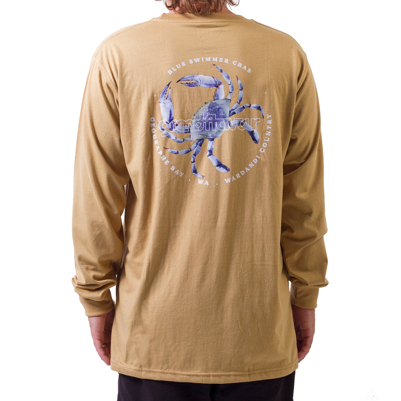 Blue Swimmer LS Tee Camel