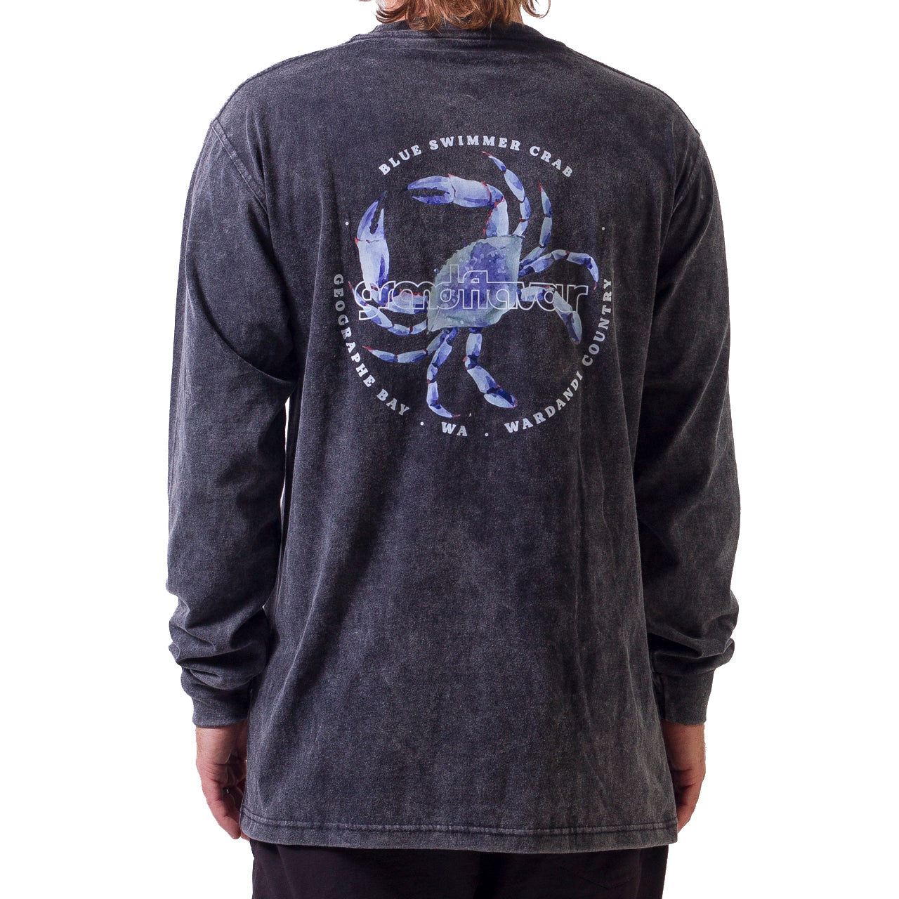 Blue Swimmer LS Tee Black Acid