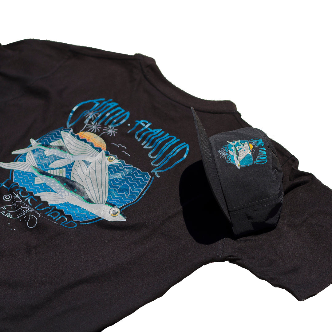Flying Fish Tee/Hat Combo Black