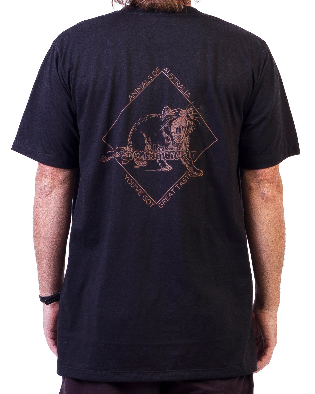 tasmanian devil tshirt long sleeve grand flavour tie dye cotton clothes streetwear fashion design apparel bodyboard dunsborough surf logo hood crew hat illustration headwear ocean waves gf