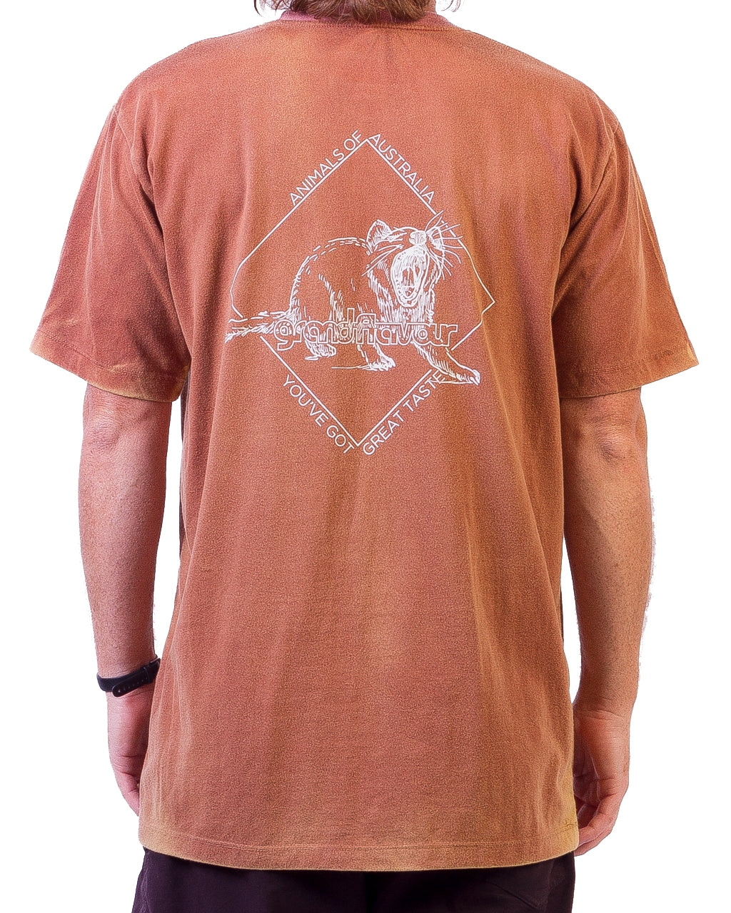 tasmanian devil tshirt long sleeve grand flavour tie dye cotton clothes streetwear fashion design apparel bodyboard dunsborough surf logo hood crew hat illustration headwear ocean waves gf